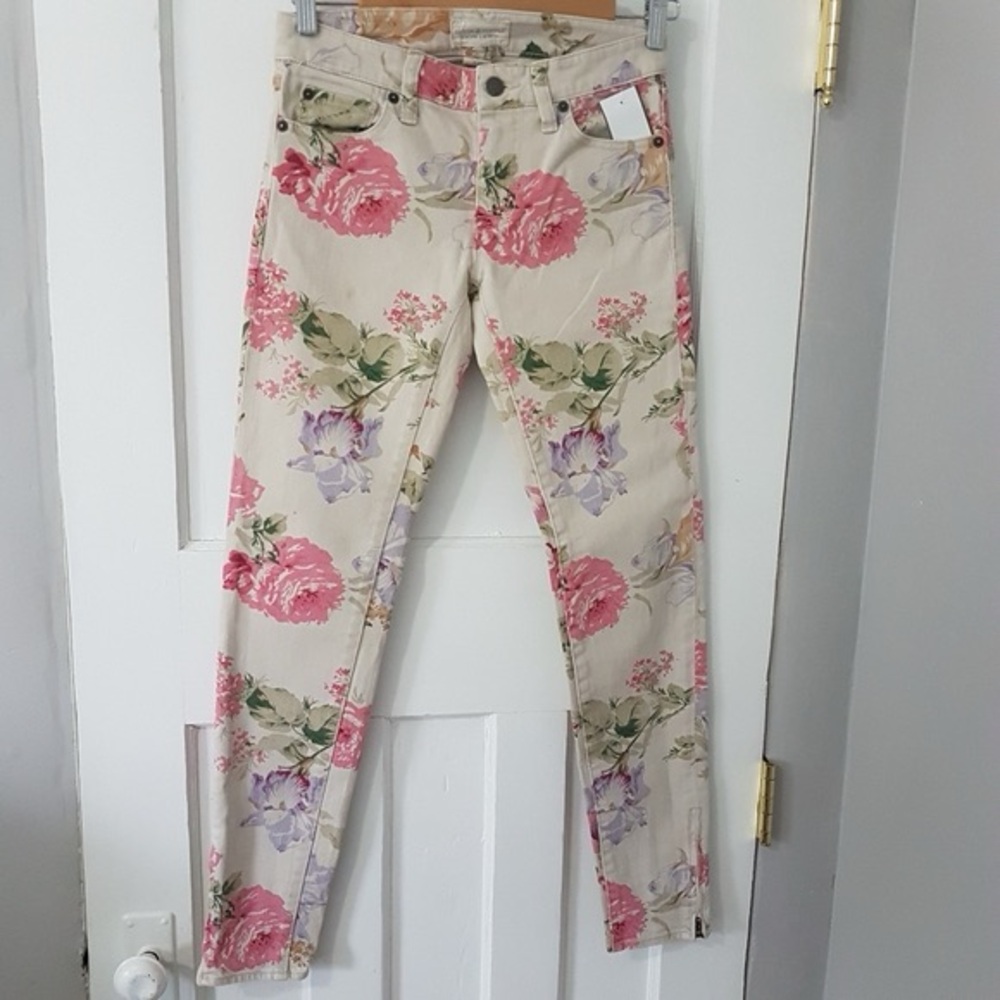 Ralph Lauren Denim & Supply Midrise Floral Skinny Denim Jeans Sz 25